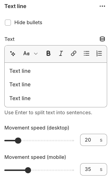 text line general